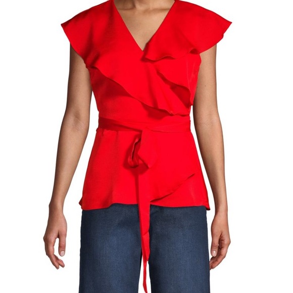 NEVER BEEN WORN Ava & Aiden Flounce Wrap Top - Picture 3 of 4